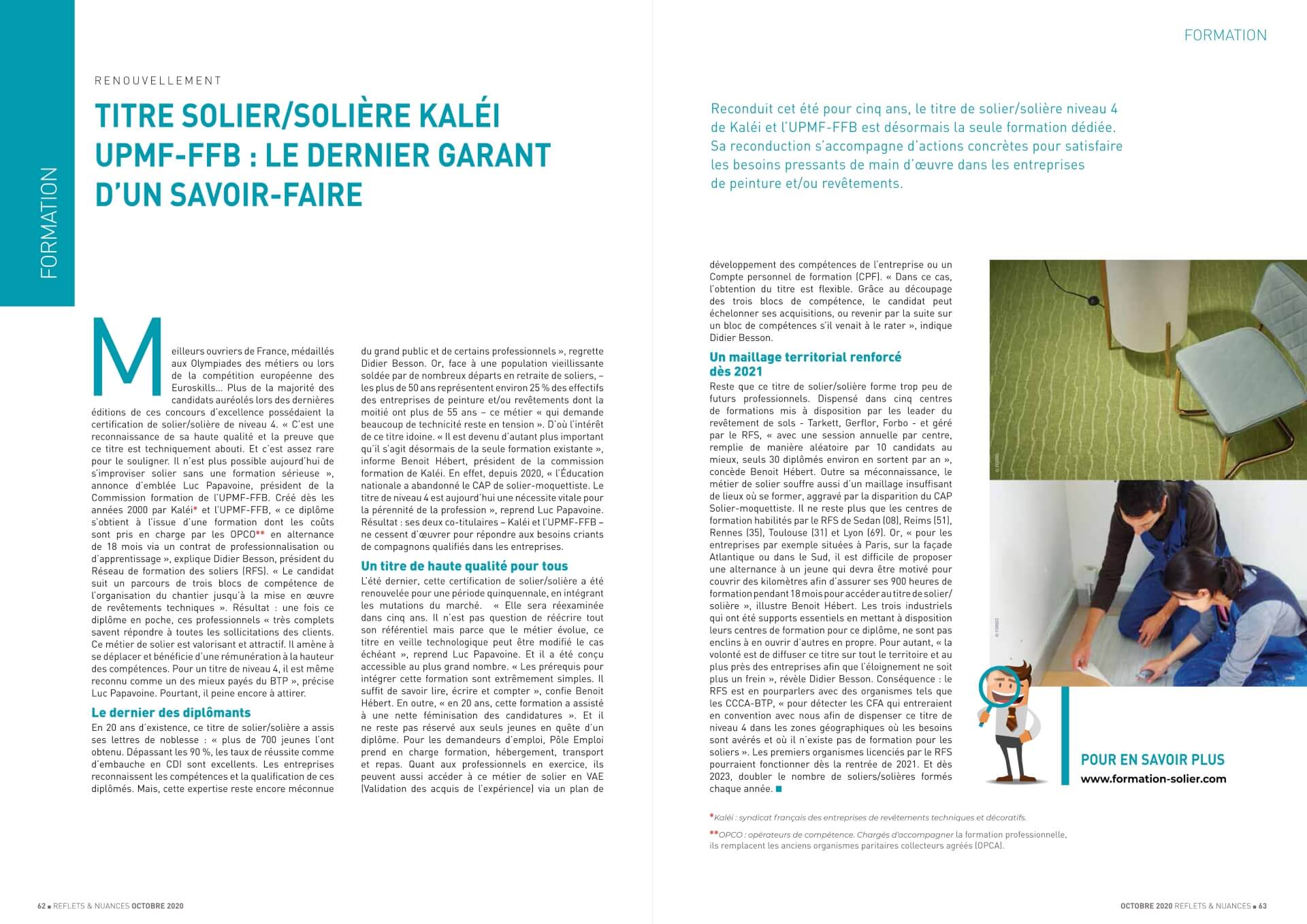 Article Reflets et Nuances